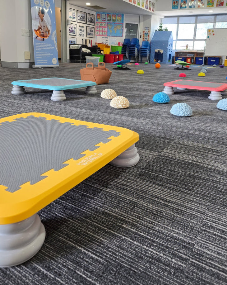 MEEKA Indoor Jumping Boards arranged for movement and active breaks in an education setting